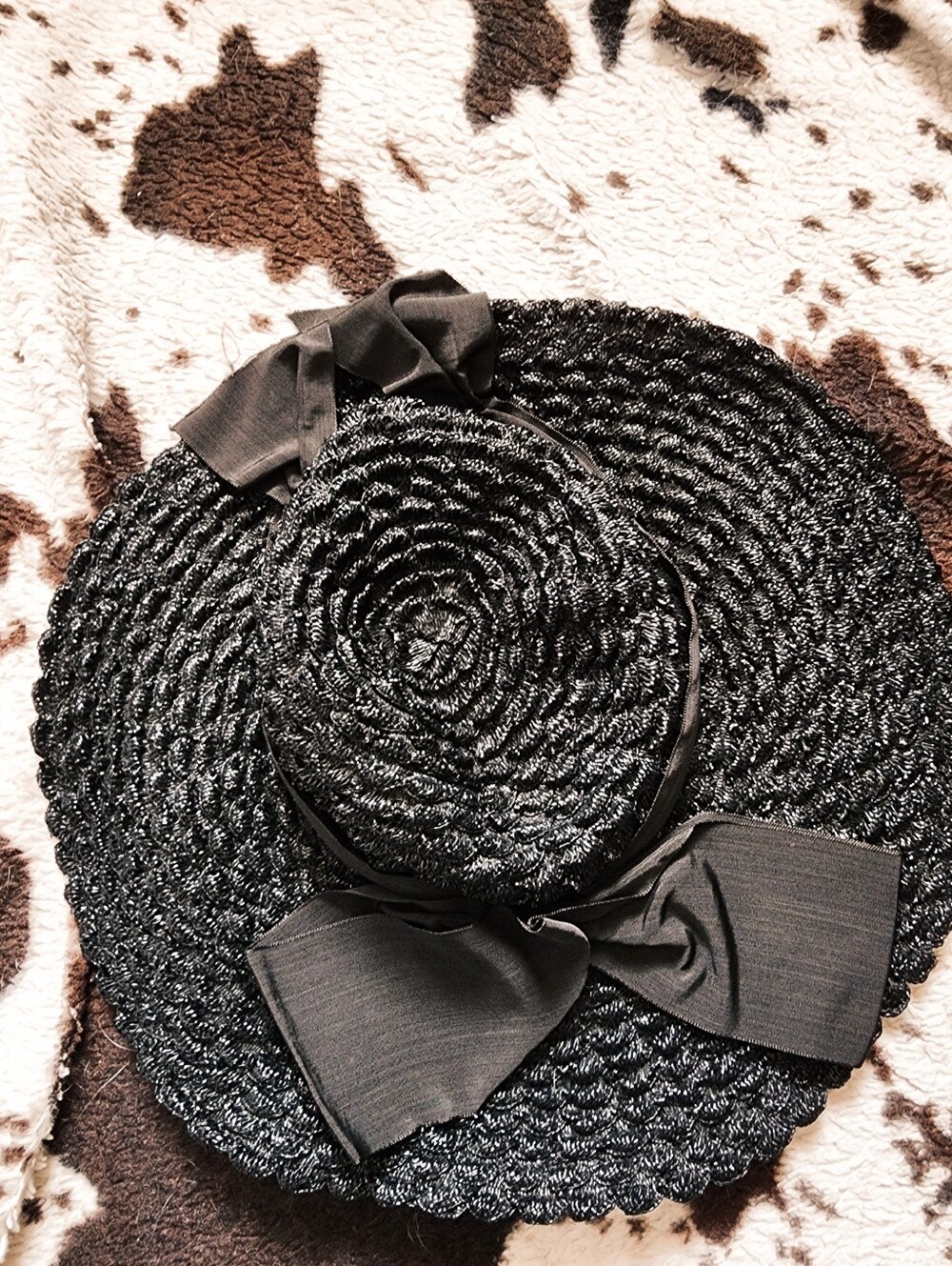 WOMEN'S 50'S/60'S FUNERAL HAT - BLACK